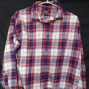 ROOTS, xs, extra small, plaid button front shirt